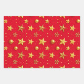 輝く星のクリスマス ラッピングペーパーシート (正面)