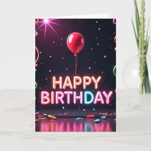 輝く星の誕生日カード カード (正面)
