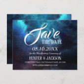 輝く星の青い星雲 ダーク セーブ・ザ・デート (正面/裏面)