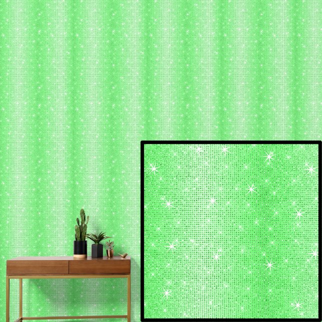 輝く星を持つ暗い中ストライプ央ライトグリーン 壁紙 (クリエイターアップロード済み)