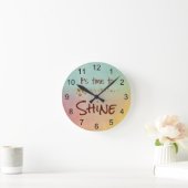 輝く時間の感動的引用文 ラウンド壁時計 (ホーム)