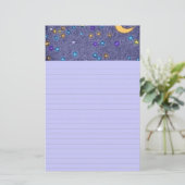 輝く月と星のエッチング線入り文房具 便箋 (スタンド正面)