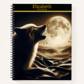 輝く月の下の孤独な狼の呼び声 ノートブック (正面)