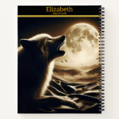 輝く月の下の孤独な狼の呼び声 ノートブック (裏面)