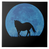 輝く月の神秘的な馬 タイル (正面)