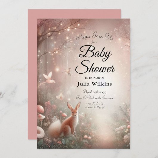 輝く森の世界と開花 招待状 (正面/裏面)