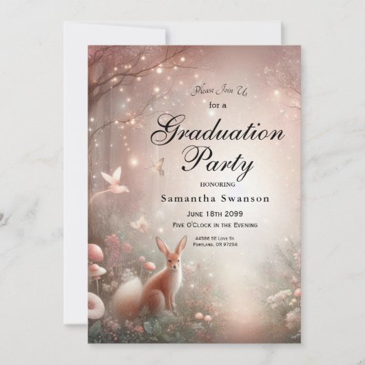 輝く森の世界と開花 招待状 (正面)