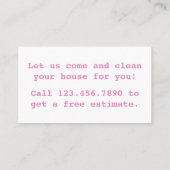 輝く母の分隊の家の清掃 名刺 (裏面)