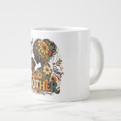輝く母の花のシルエット ジャンボコーヒーマグカップ (正面右)