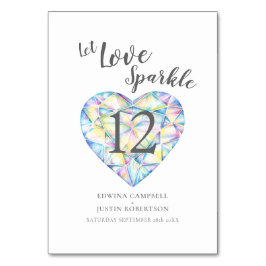 輝く水の色のダイヤモンド テーブルナンバー