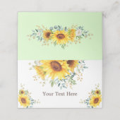 輝く水彩ひまわり　夏のグリーン プレイスカード (外部開封)