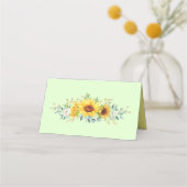 輝く水彩ひまわり　夏のグリーン プレイスカード (裏面)