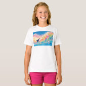 輝く海のシャチの踊り Tシャツ (正面フル)