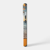 輝く海のビーチ日の出 iPhone 15ケース (左側面)