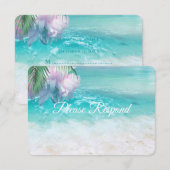 輝く海の水面に誓うウェディング 出欠カード (正面/裏面)