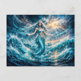 輝く海洋マジックのダイナミックファンタジー・人魚 ポストカード