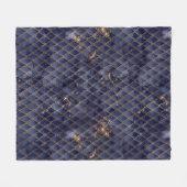 輝く海軍と金ゴールドスパルクルズ・ドラゴはかりで測ン フリースブランケット (正面(横))