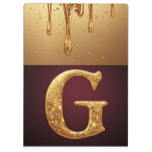 輝く液体が滴るモノグラムGの文字 クリップボード (裏面)