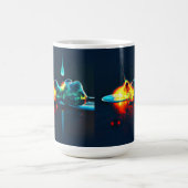 輝く液体の滴 コーヒーマグカップ (中央)