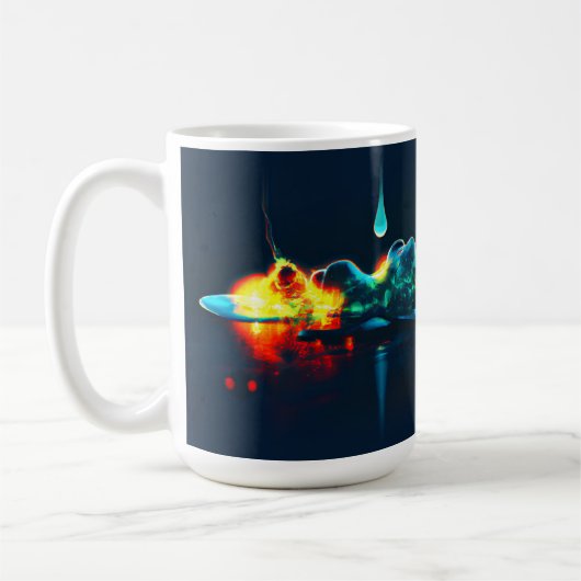 輝く液体の滴 コーヒーマグカップ (左)