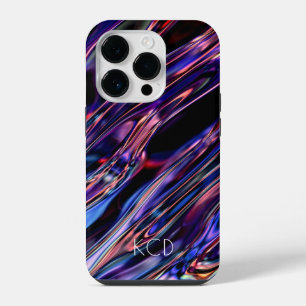 輝く液体金属モノクローム 名入れ iPhone 14 PROケース