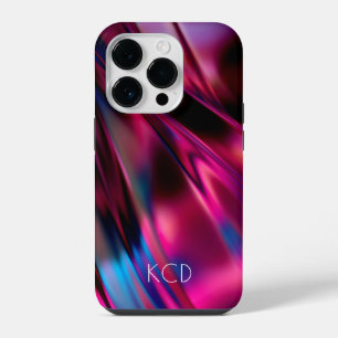 輝く液状メタリック単色 ピンク 名入れ iPhone 14 PROケース