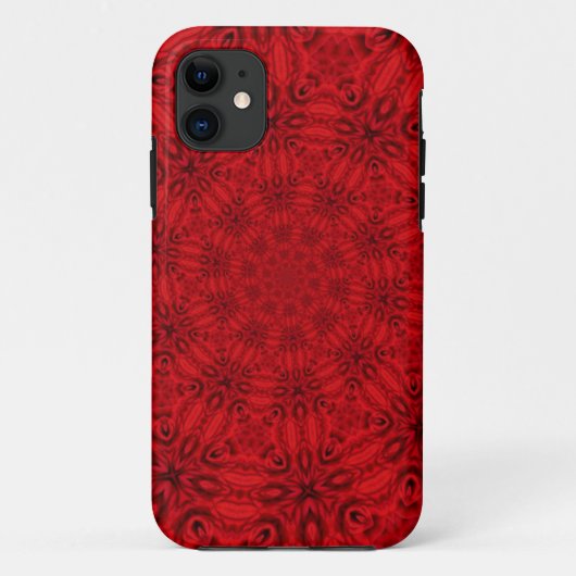 輝く渦巻く赤パターンのケースメイトiPhone CAS Case-Mate iPhoneケース (裏面)