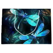 輝く湖のトンボ ラージペーパーバッグ (正面)