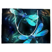 輝く湖のトンボ ラージペーパーバッグ (裏面)