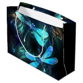 輝く湖のトンボ ラージペーパーバッグ (裏面アングル)