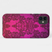 輝く濃いピンクのダマスク模様 Case-Mate iPhoneケース (裏面(横))