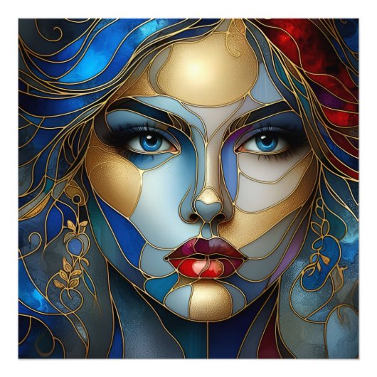 輝く無垢 – ステンドグラススタイル フォトプリント            (正面)