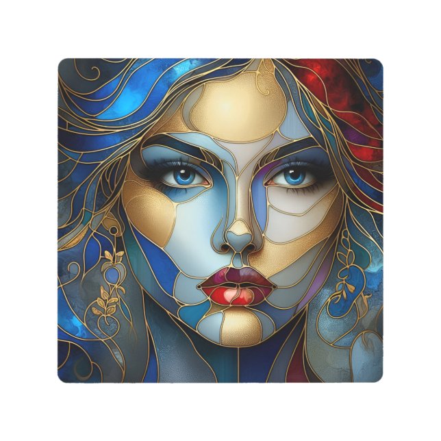 輝く無垢 – ステンドグラススタイル メタルプリント (正面)