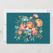 輝く牡丹の花束の愛とカー感謝していド 招待状 (裏面)