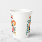 輝く牡丹結婚の花束 紙コップ (左)