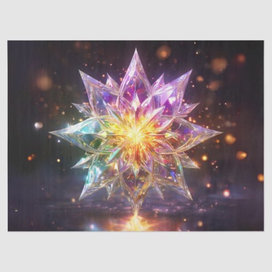 輝く独身のクリスマススターデカップクラフトパペ 薄葉紙 (正面)