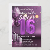 輝く甘い16パープルエレガンスの輝き 招待状 (正面)