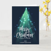 輝く白熱［赤熱］光を放つクリスマスツリーカード カード (黄色い花)