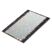 輝く白熱［赤熱］光を放つ虹の星が並んだ宇宙 ノートパッド (アングル)