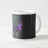 輝く目の紫色のエイリアン ジャンボコーヒーマグカップ (正面右)