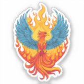 輝く神話のファンタジーフェニックスバード シール (正面)