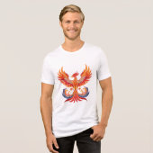 輝く神話のファンタジーフェニックスバード トライブレンドTシャツ (正面全面)