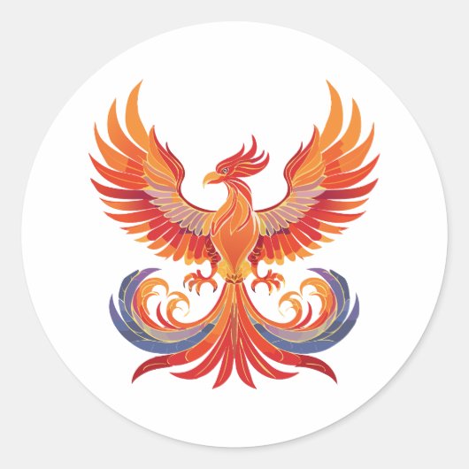 輝く神話のファンタジーフェニックスバード ラウンドシール (正面)