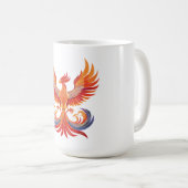 輝く神話の幻想的なフェニックス コーヒーマグカップ (正面右)
