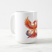 輝く神話の幻想的なフェニックス コーヒーマグカップ (正面左)