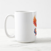 輝く神話の幻想的なフェニックス コーヒーマグカップ (左)
