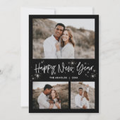 輝く空のハッピーニューイヤー写真カード シーズンカード (正面)