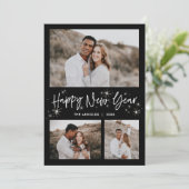 輝く空のハッピー・ニュー・イヤー写真カード シーズンカード (スタンド正面)