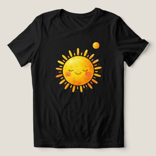 輝く笑顔の太陽 – 女性用ジョイフルTシャツ トライブレンドTシャツ (デザイン正面)