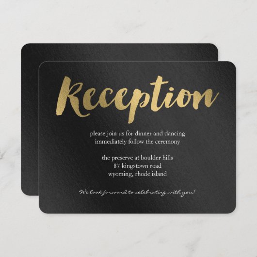 輝く約束のウェディングレセプションカード エンクロージャーカード (正面/裏面)